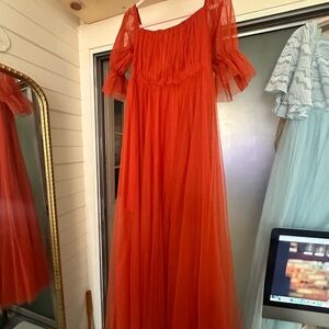 SHEIN Vibrant Orange Tulle Dress